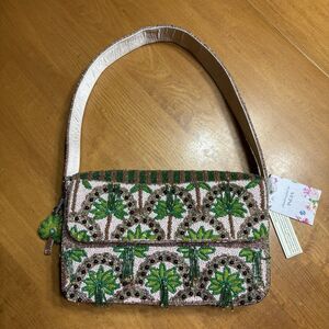 New Release Handcrafted In India Tropical Palm Tree Beaded Bag Viral TikTok RARE